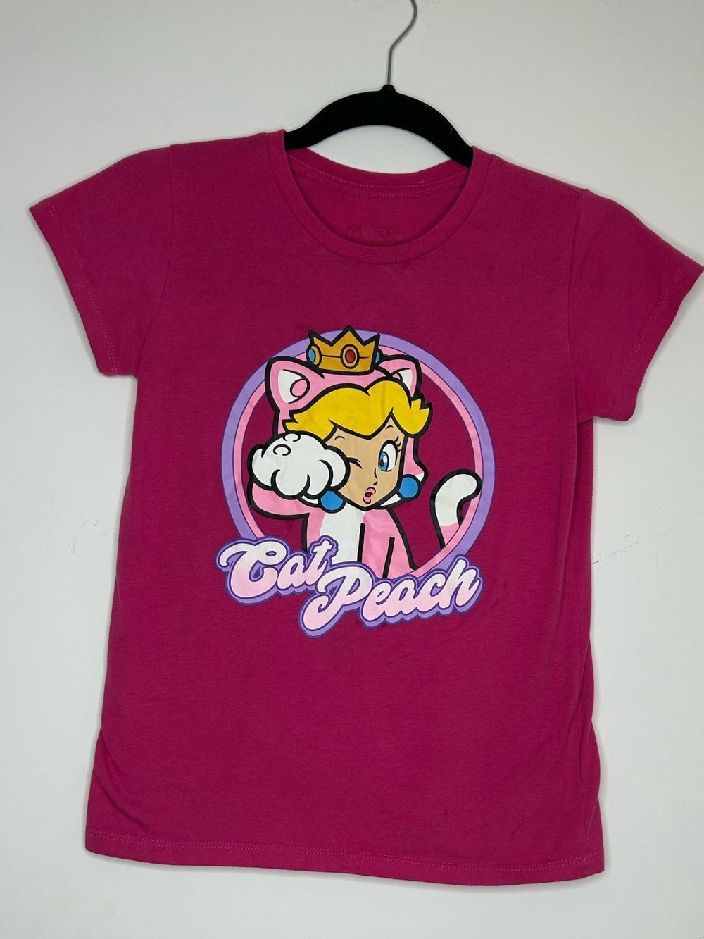 Super Mario Bros Cat Peach Graphic Tee Size L (10-12)